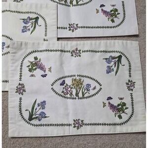 Set of 4 Floral Butterfly Placemats Embroidered Botanical Cottagecore 20x14